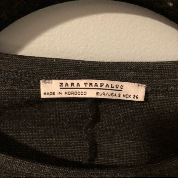 Zara Trafaluc Gray Belle Sleeve Long Sleeve Blouse Size Small - Picture 5 of 8